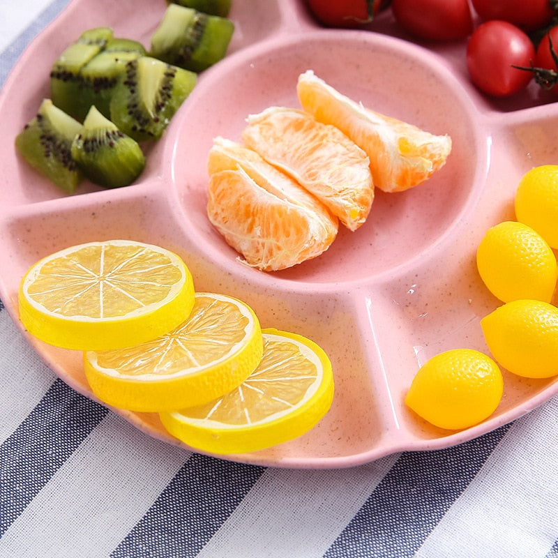 6-Compartment Food Storage Tray Dried Fruit Snack Plate Appetizer Serving Platter for Party Candy Pastry Nuts Dish for Home