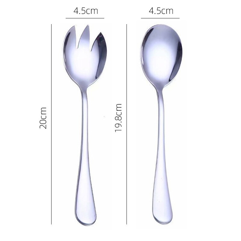 Gold Salad Spoon Fork Stainless Steel 2PCS Salad Spoon Cutlery Set Serving Spoon Set Colorful Unique Dessert Spoons Tableware