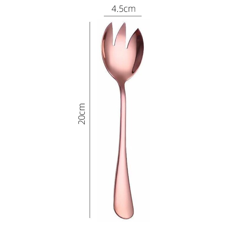 Gold Salad Spoon Fork Stainless Steel 2PCS Salad Spoon Cutlery Set Serving Spoon Set Colorful Unique Dessert Spoons Tableware