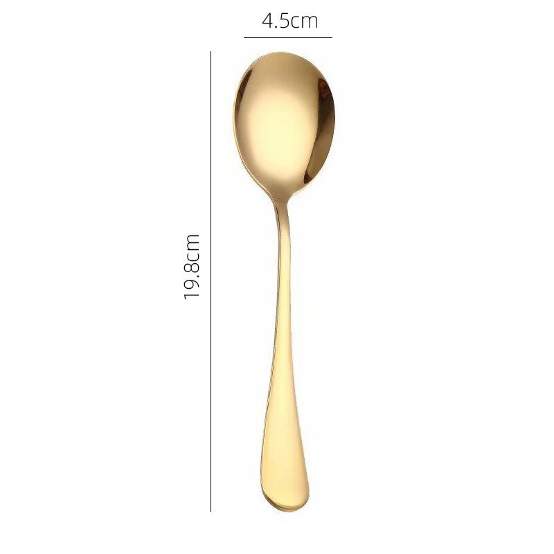 Gold Salad Spoon Fork Stainless Steel 2PCS Salad Spoon Cutlery Set Serving Spoon Set Colorful Unique Dessert Spoons Tableware