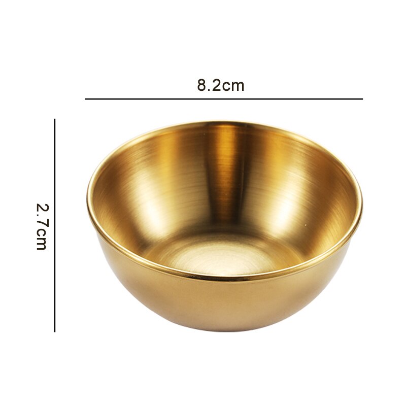 Golden Sauce Dish Appetizer Serving Tray Stainless Steel Sauce Dishes Spice Plates Kitchen Supplies Plates Spice Dish Plate