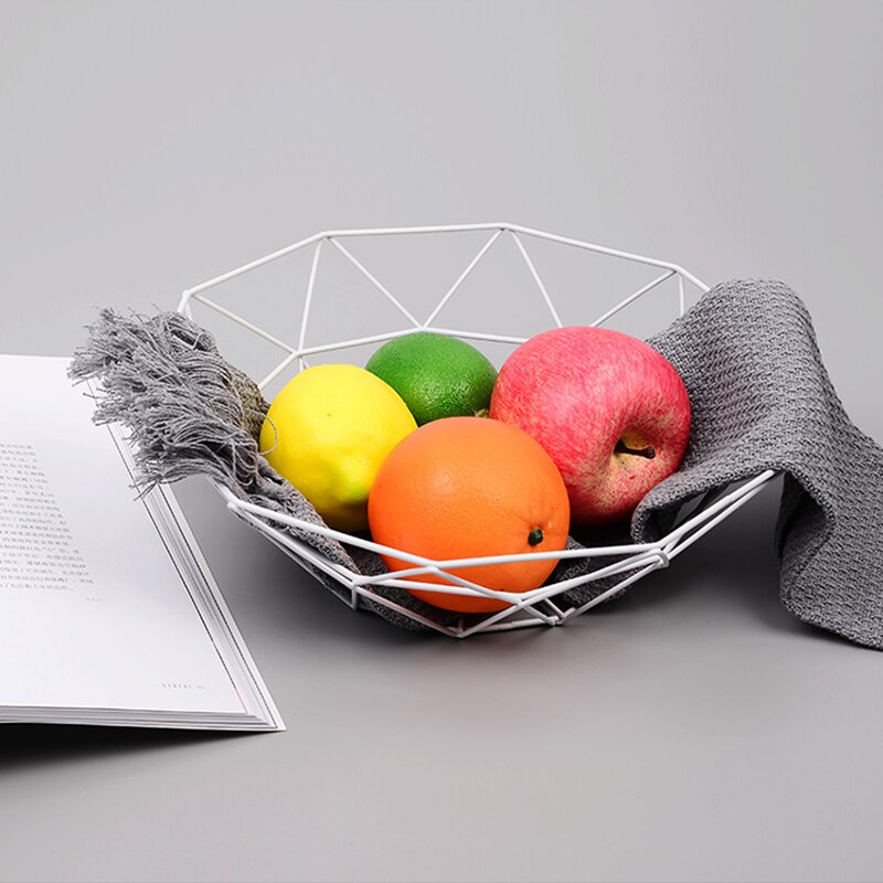 Kitchen Basket Container Bowl Metal Wire Basket Kitchen Drain Rack Fruit Vegetable Storage Holder Snack Tray Storage Bowl