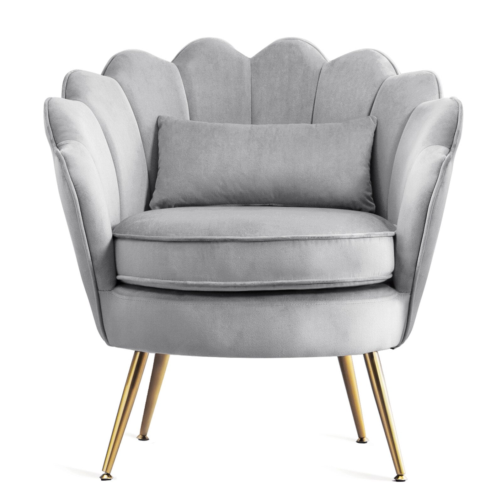 Accent Chair Velvet Fabric Chair Modern Comfy Small Single Sofa Chair Upholstered with Gold Legs for Living Room