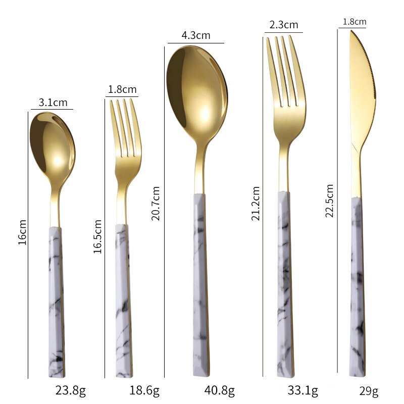 5Pcs/Set 304 Stainless Steel Dinnerware Sets Glossy Silver Wooden Tableware Western Food Knife Fork Teaspoon Cutleries