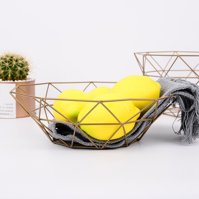 Kitchen Basket Container Bowl Metal Wire Basket Kitchen Drain Rack Fruit Vegetable Storage Holder Snack Tray Storage Bowl