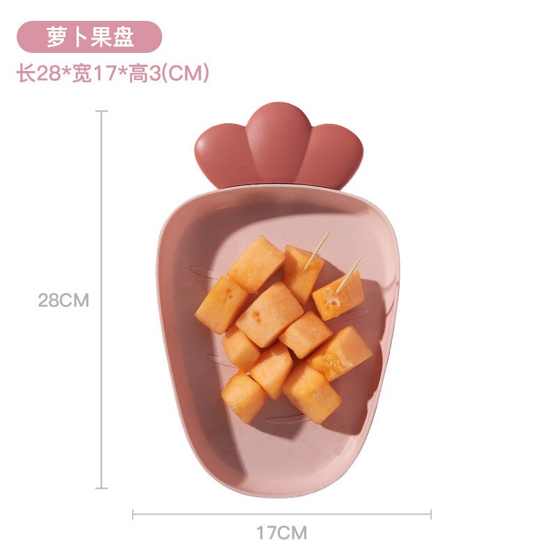 Plastic Snack Bowl Strawberry Banana Shape Fruit Food Tray Candy Snack Cute Plate Dish Kitchen Storage Desktop Fruit Bowl Home