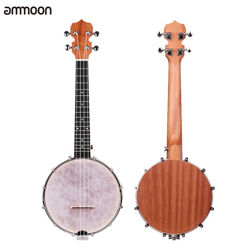 Banjolele Concert 23 inch Banjo Ukulele 4 String Maple Body Okoume Neck with Tuning Wrench Bridge Positioning Ruler