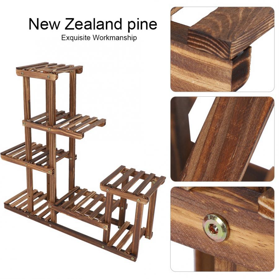 Multi-tiers Flower Plant Holder Stand Rack Wooden Plant Stand Balcony Garden Flower Plant stand Bonsai Display Shelf