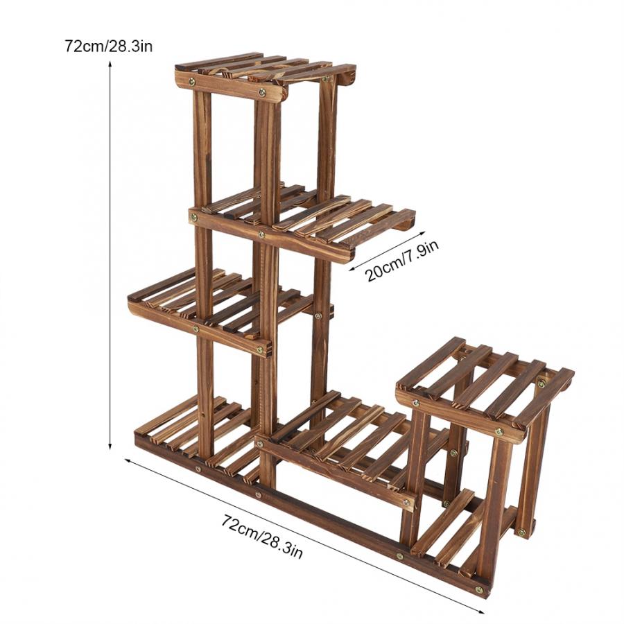 Multi-tiers Flower Plant Holder Stand Rack Wooden Plant Stand Balcony Garden Flower Plant stand Bonsai Display Shelf