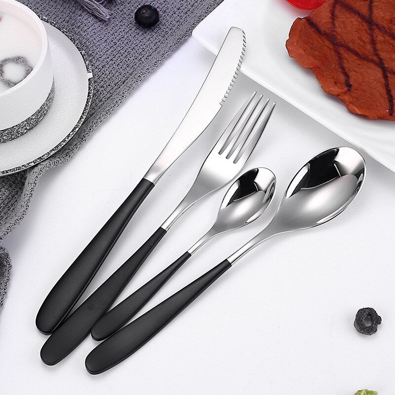 4 Piece Multicolor Cutlery Set Stainless Steel Tableware Sets Fork Spoon Knife Setcutlery Set Cutlery Dinnerware Spoon Settings