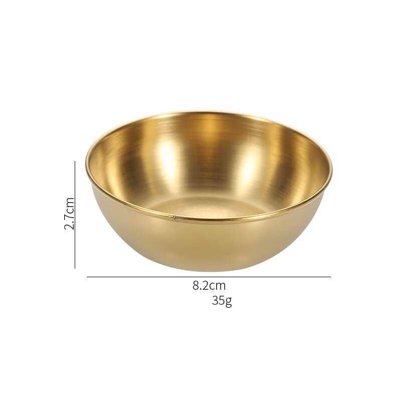 Golden Sauce Dish Appetizer Serving Tray Stainless Steel Sauce Dishes Spice Plates Kitchen Supplies Plates Spice Dish Plate