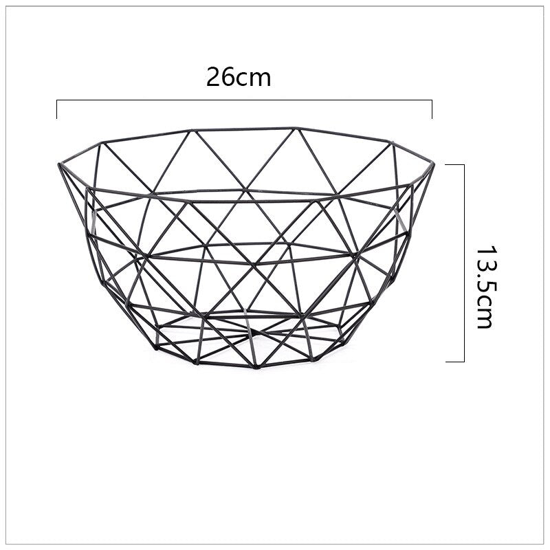 Kitchen Basket Container Bowl Metal Wire Basket Kitchen Drain Rack Fruit Vegetable Storage Holder Snack Tray Storage Bowl