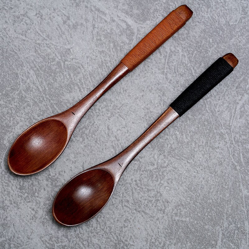 3pcs/lot Natural Wood Japanese-style Environmental Tableware Cooking Honey Coffee Spoon Mixing Spoon For Kids 15-18cm