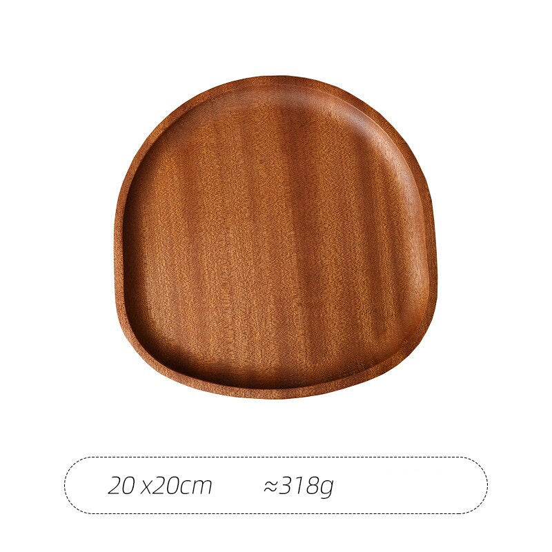 Whole Wood lovesickness Wood Irregular Oval Solid Wood Pan Plate Fruit Dishes Saucer Tea Tray Dessert Dinner Plate Tableware 1PC