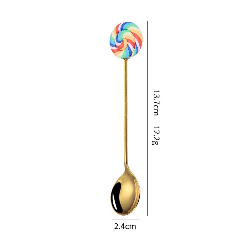 Donut Lollipop Fork Spoon Stainless Steel Cake Dessert Food Fruit Forks Coffee Stirring Spoon Kid Cutlery Dinnerware Accessories