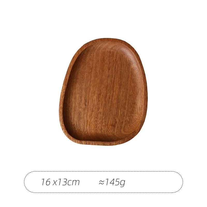 Whole Wood lovesickness Wood Irregular Oval Solid Wood Pan Plate Fruit Dishes Saucer Tea Tray Dessert Dinner Plate Tableware 1PC