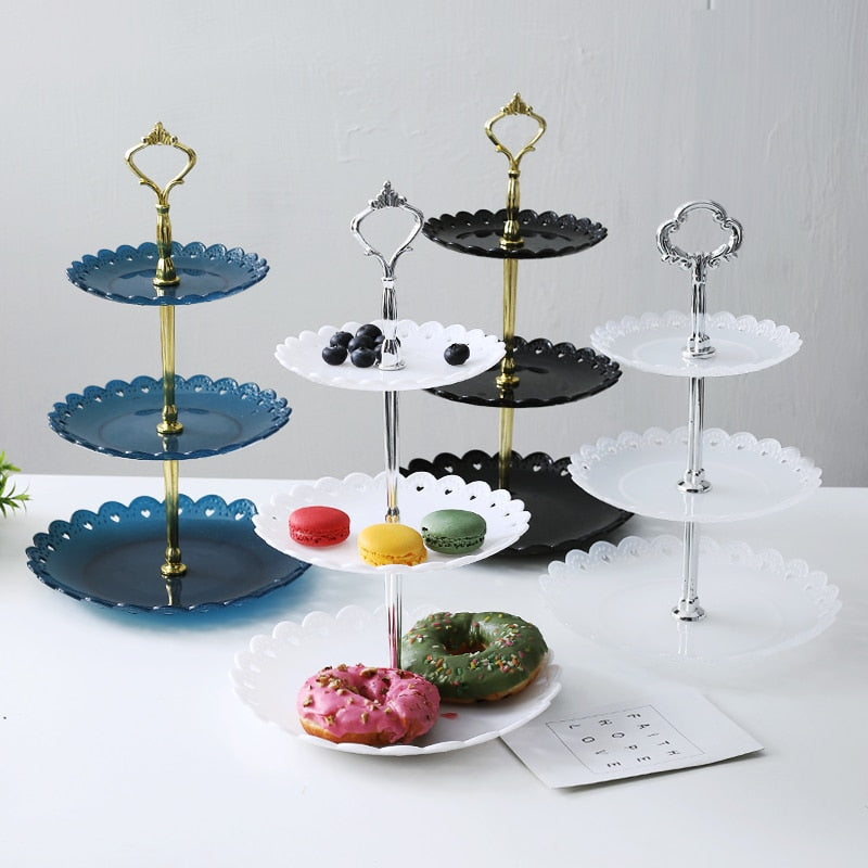 7 Styles Detachable Cake Stand European Style 3 Tier Pastry Cupcake Fruit Plate Serving Dessert Holder Wedding Party Home Decor