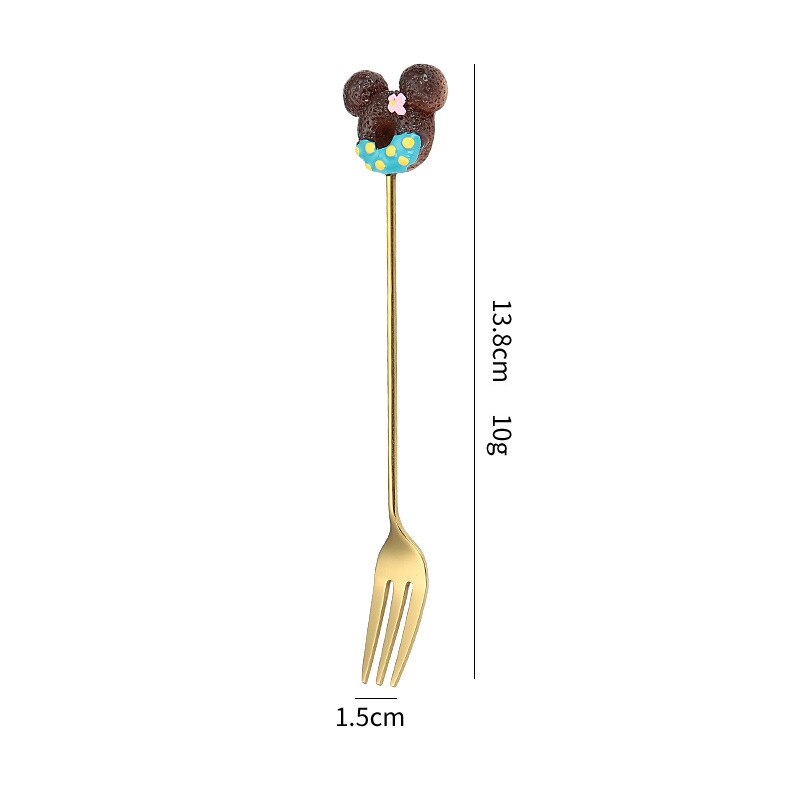 Donut Lollipop Fork Spoon Stainless Steel Cake Dessert Food Fruit Forks Coffee Stirring Spoon Kid Cutlery Dinnerware Accessories