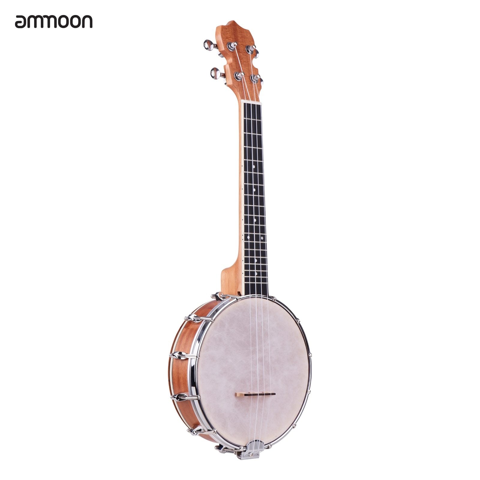 Banjolele Concert 23 inch Banjo Ukulele 4 String Maple Body Okoume Neck with Tuning Wrench Bridge Positioning Ruler