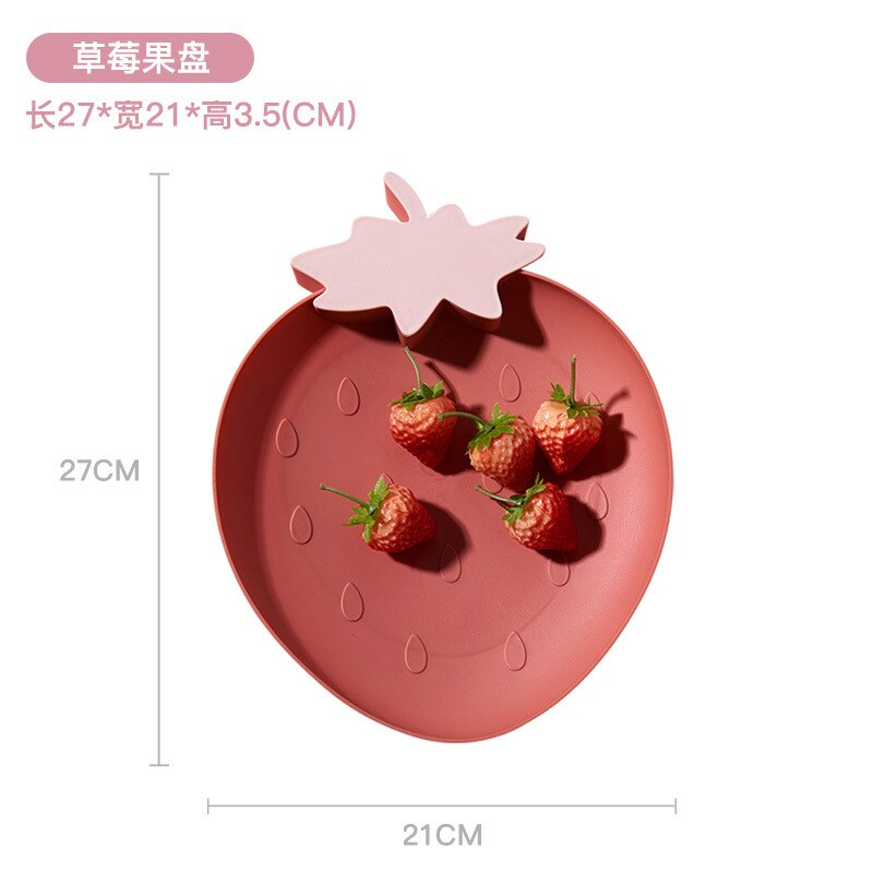 Plastic Snack Bowl Strawberry Banana Shape Fruit Food Tray Candy Snack Cute Plate Dish Kitchen Storage Desktop Fruit Bowl Home