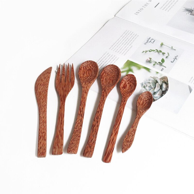 Creative Coconut Bowl Spoon Set Natural Coconut Shell Fruit Salad Noodle Rice Bowl Wooden bowl Tableware Restaurant Kitchen