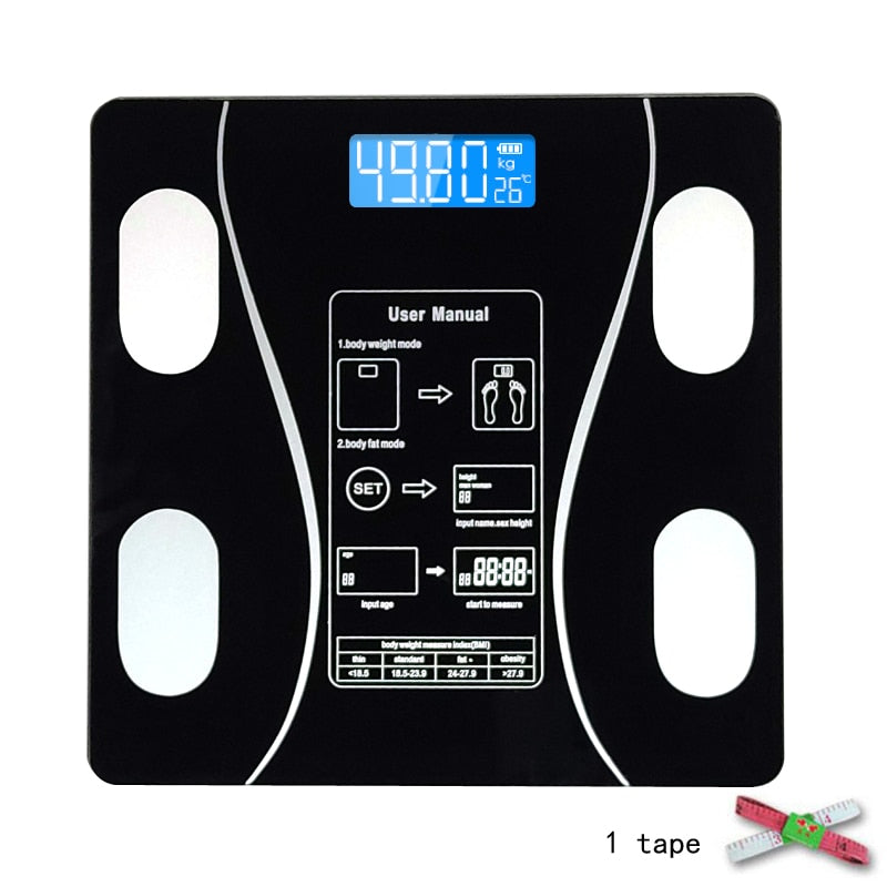 Body Fat Scale Smart Wireless Digital Bathroom Weight Scale Body Composition Analyzer With Smartphone App Bluetooth-compatible