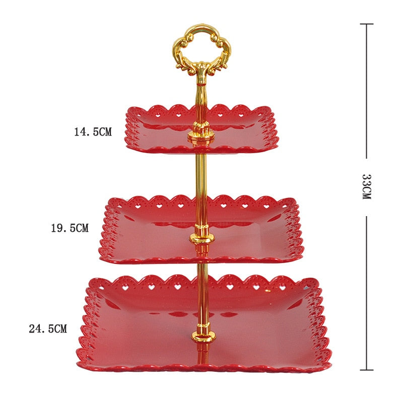 7 Styles Detachable Cake Stand European Style 3 Tier Pastry Cupcake Fruit Plate Serving Dessert Holder Wedding Party Home Decor