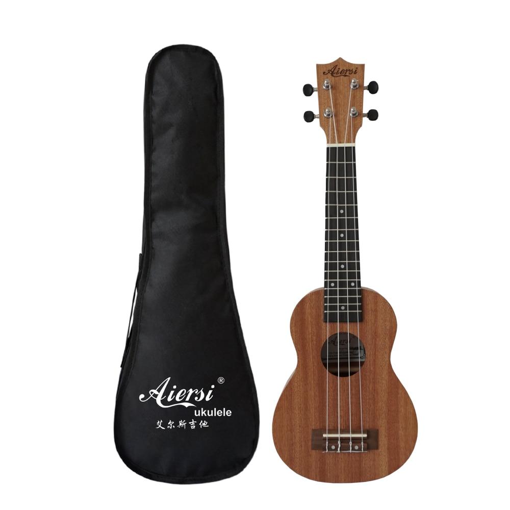 Aiersi full pack 21 inch ukelele mahogany Soprano gecko ukulele guitar musical gifts instrument 4 string Hawaiian mini guitarra - AKLOT