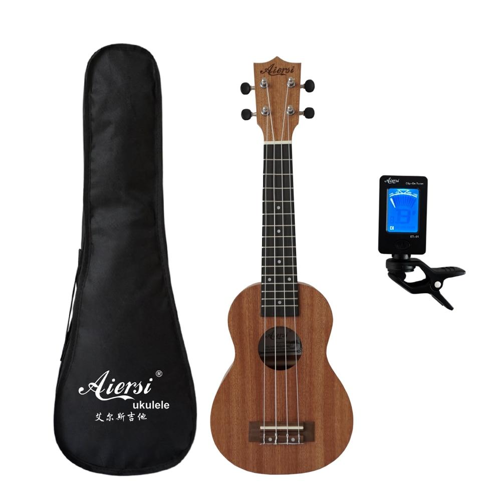 Aiersi full pack 21 inch ukelele mahogany Soprano gecko ukulele guitar musical gifts instrument 4 string Hawaiian mini guitarra - AKLOT