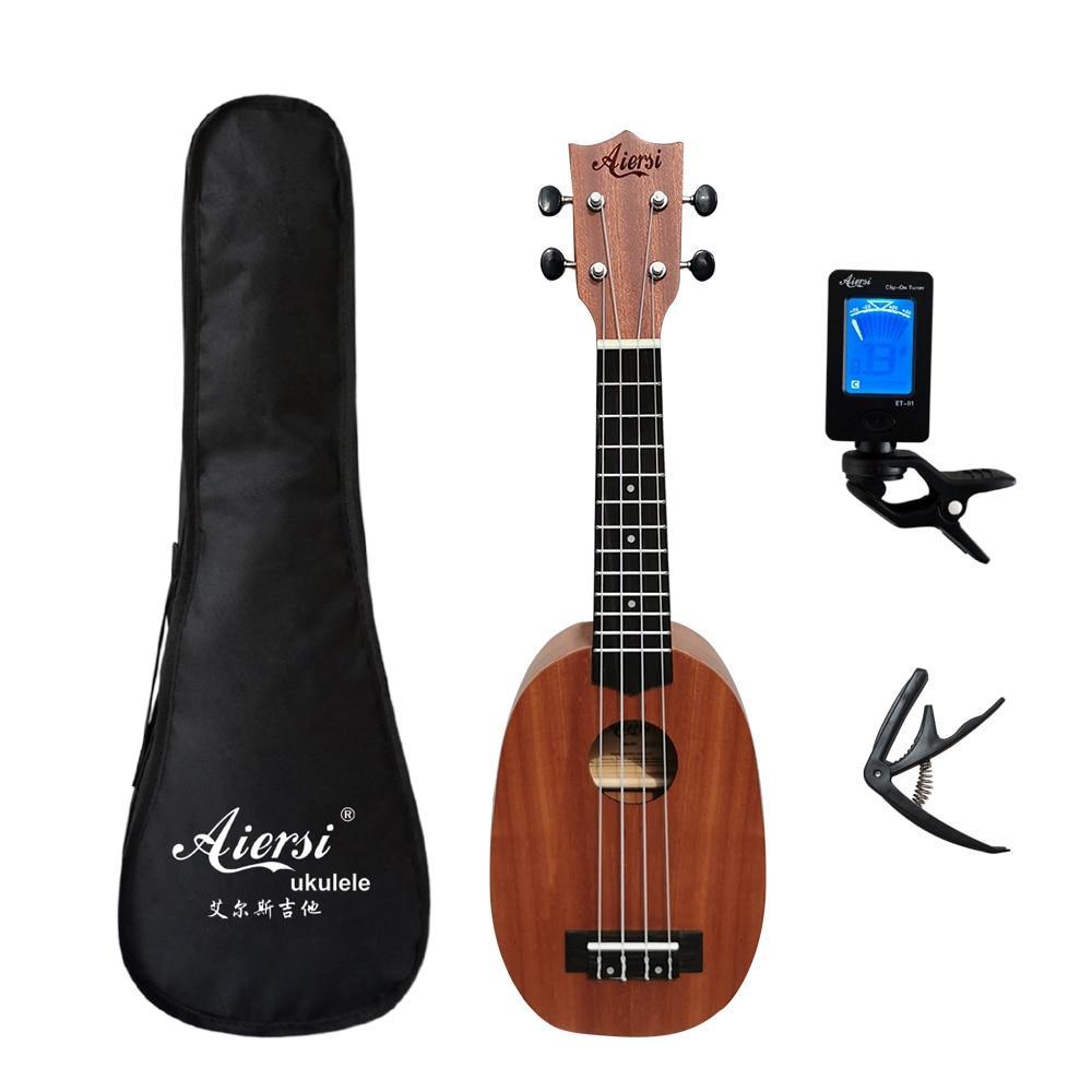 Aiersi full pack 21 inch ukelele mahogany Soprano gecko ukulele guitar musical gifts instrument 4 string Hawaiian mini guitarra - AKLOT