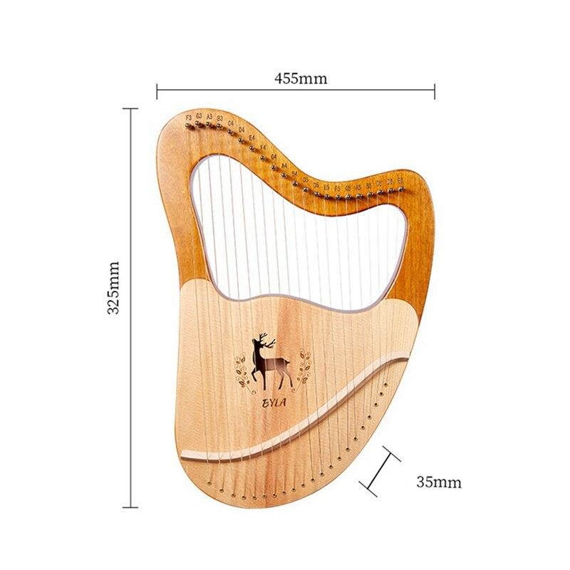 Byla 21 String Lyre Harp,Lyakin,Wooden Lyre Harp,Heart-Shaped Harps With Tuning Wrench,For Beginners,Music Lovers,Kids,Etc - AKLOT