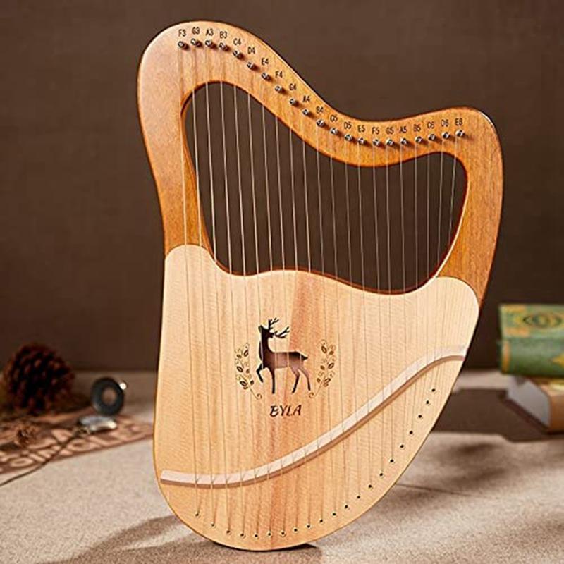 Byla 21 String Lyre Harp,Lyakin,Wooden Lyre Harp,Heart-Shaped Harps With Tuning Wrench,For Beginners,Music Lovers,Kids,Etc - AKLOT