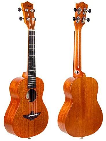 Concert Ukulele 23 Inch Solid Mahogany Uke For Professional Player With Ukelele Beginner Kit ( Gig Bag, Picks, Tuner, Strap, String, Cleaning Cloth, Starter Manual ) - AKLOT