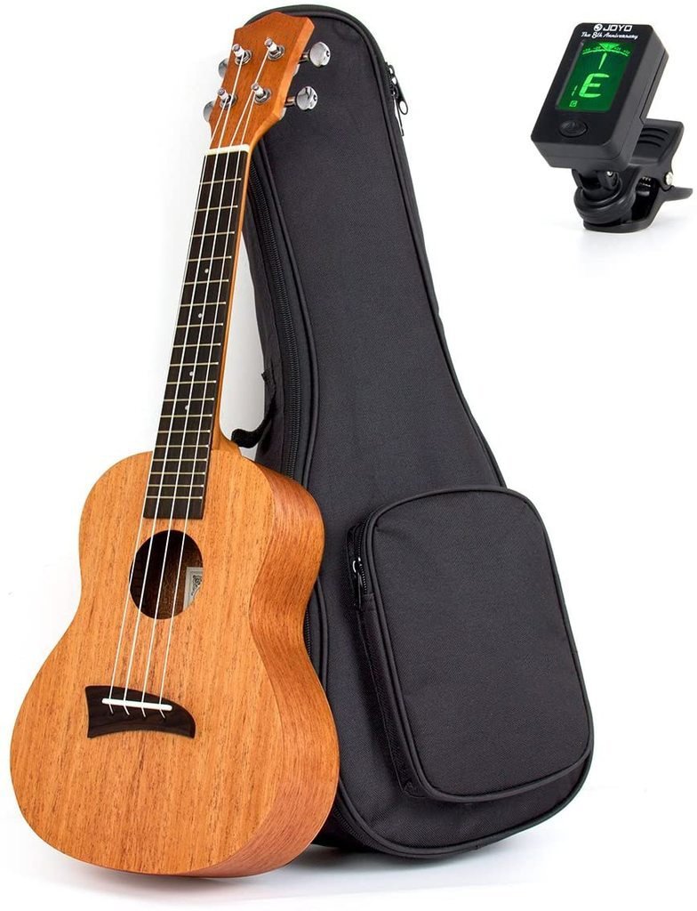 Concert Ukulele Uke Acoustic Hawaiian Guitar 23 Inch 18 Frets Mahagany with Ukelele Bag and Tuner - AKLOT