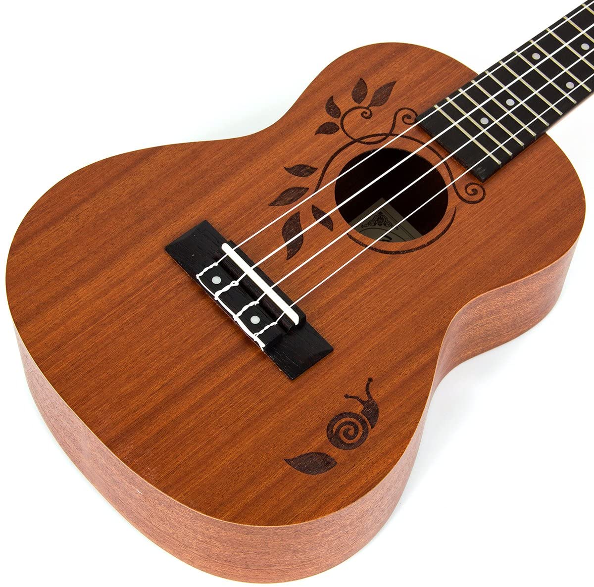 Concert Ukulele Uke Acoustic Hawaiian Guitar 23 Inch 18 Frets Mahagany with Ukelele Bag and Tuner - AKLOT