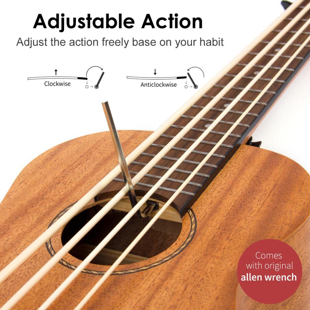 Electric Ukulele Bass Ubass Baritone 30 Inch Baritono with Gig Bag Strap Picks Regulating Stem - AKLOT