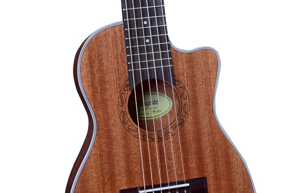 Guitalele Guilele 30 Inches Cutaway Sapele Mini Electric Guitarlele Baritone Acoustic Guitars 6 Strings Ukulele Travel Guitar - AKLOT