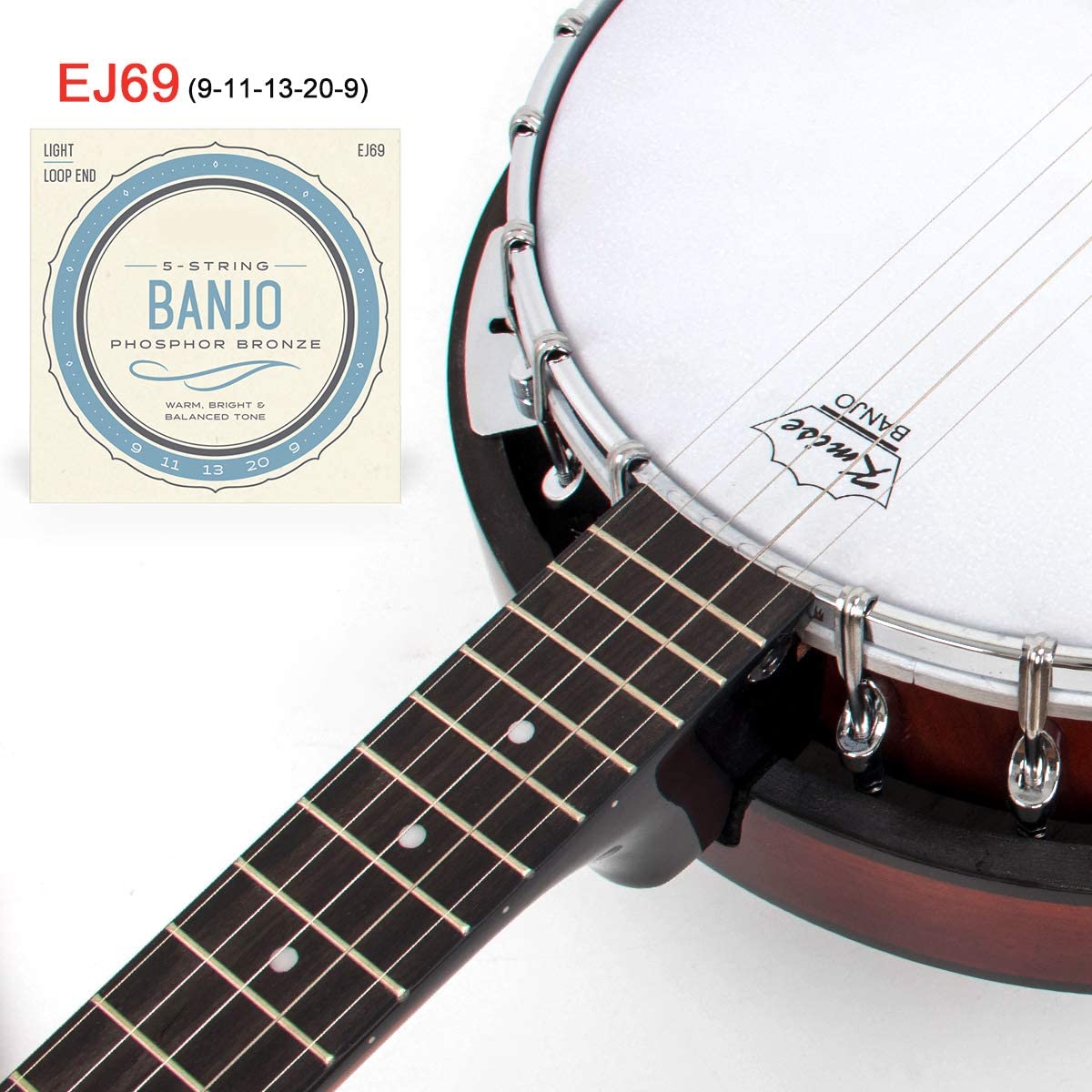 Kmise 5 String Resonator Banjo Professional Sapele Back Banjos Starter Kit With Bag Tuner Strap Strings Pickup Picks Ruler Wrench Bridge - AKLOT