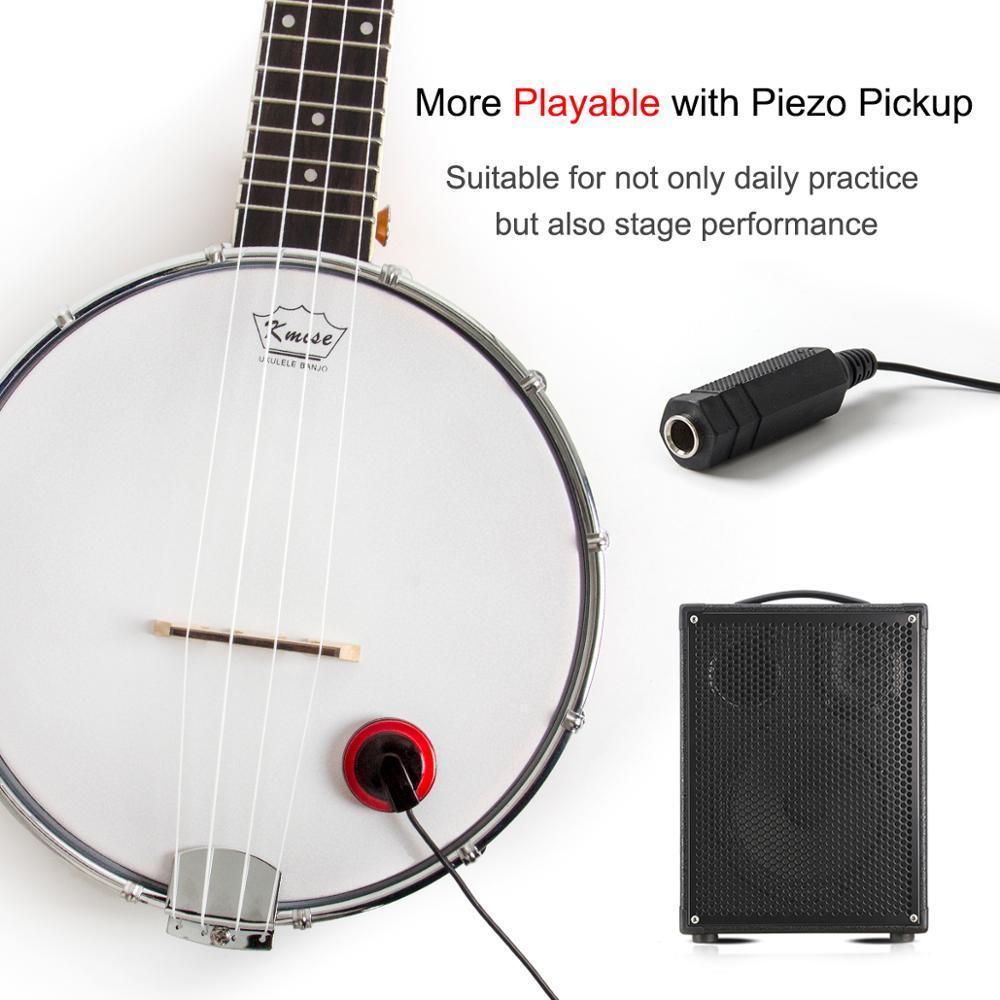 Kmise Banjo Ukulele Concert 23 Inch Banjolele w/ Parts Case Strap Tuner Strings Pickup Picks Ruler Wrench Bridge for Music Lover - AKLOT