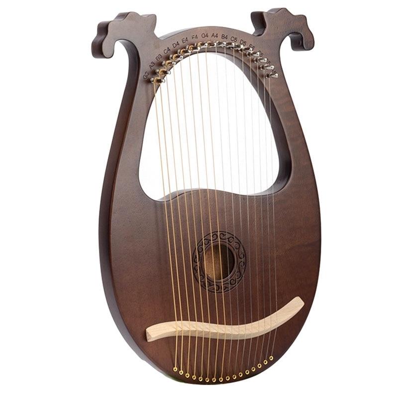 Lyre Harp, 16 String Mahogany Body String Instrument Body Instrument with Tuning Wrench and Spare Strings - AKLOT