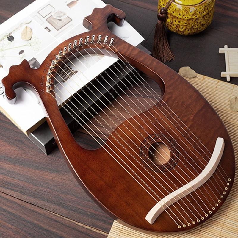 Lyre Harp, 16 String Mahogany Body String Instrument Body Instrument with Tuning Wrench and Spare Strings - AKLOT