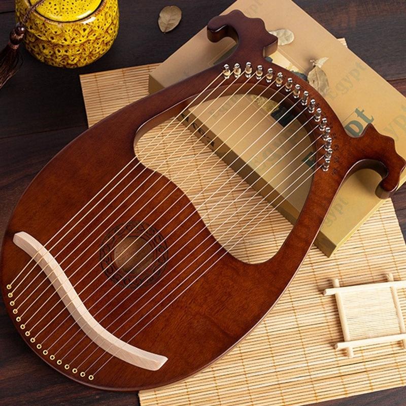 Lyre Harp, 16 String Mahogany Body String Instrument Body Instrument with Tuning Wrench and Spare Strings - AKLOT