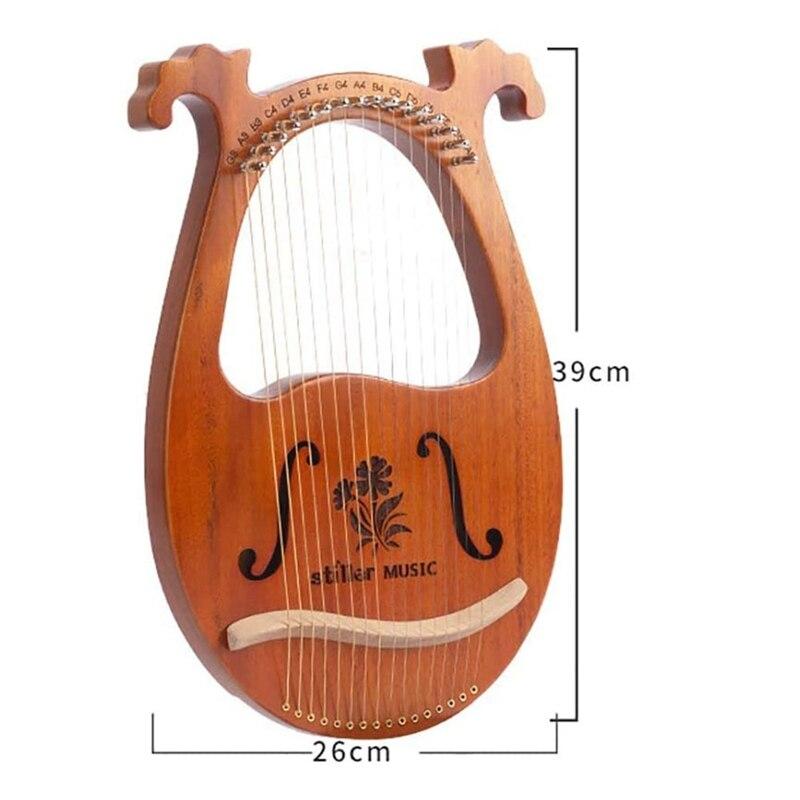 Lyre Harp,Greek Violin,16 String Harp Solid Wood Mahogany Lyre Harp with Tuning Wrench for Music Lovers Beginners,Etc - AKLOT