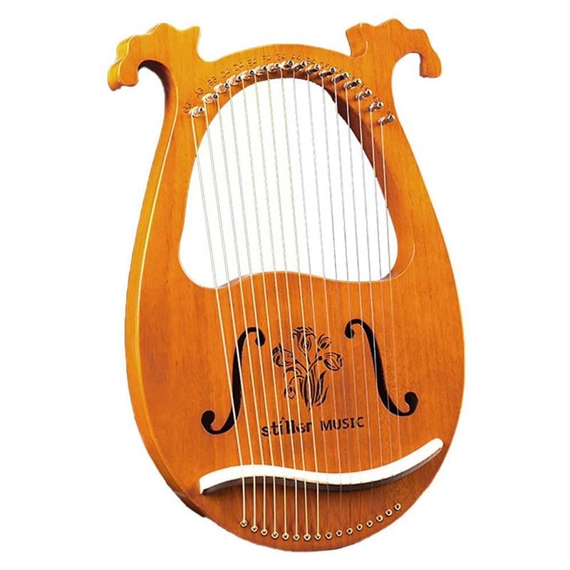 Lyre Harp,Greek Violin,16 String Harp Solid Wood Mahogany Lyre Harp with Tuning Wrench for Music Lovers Beginners,Etc - AKLOT