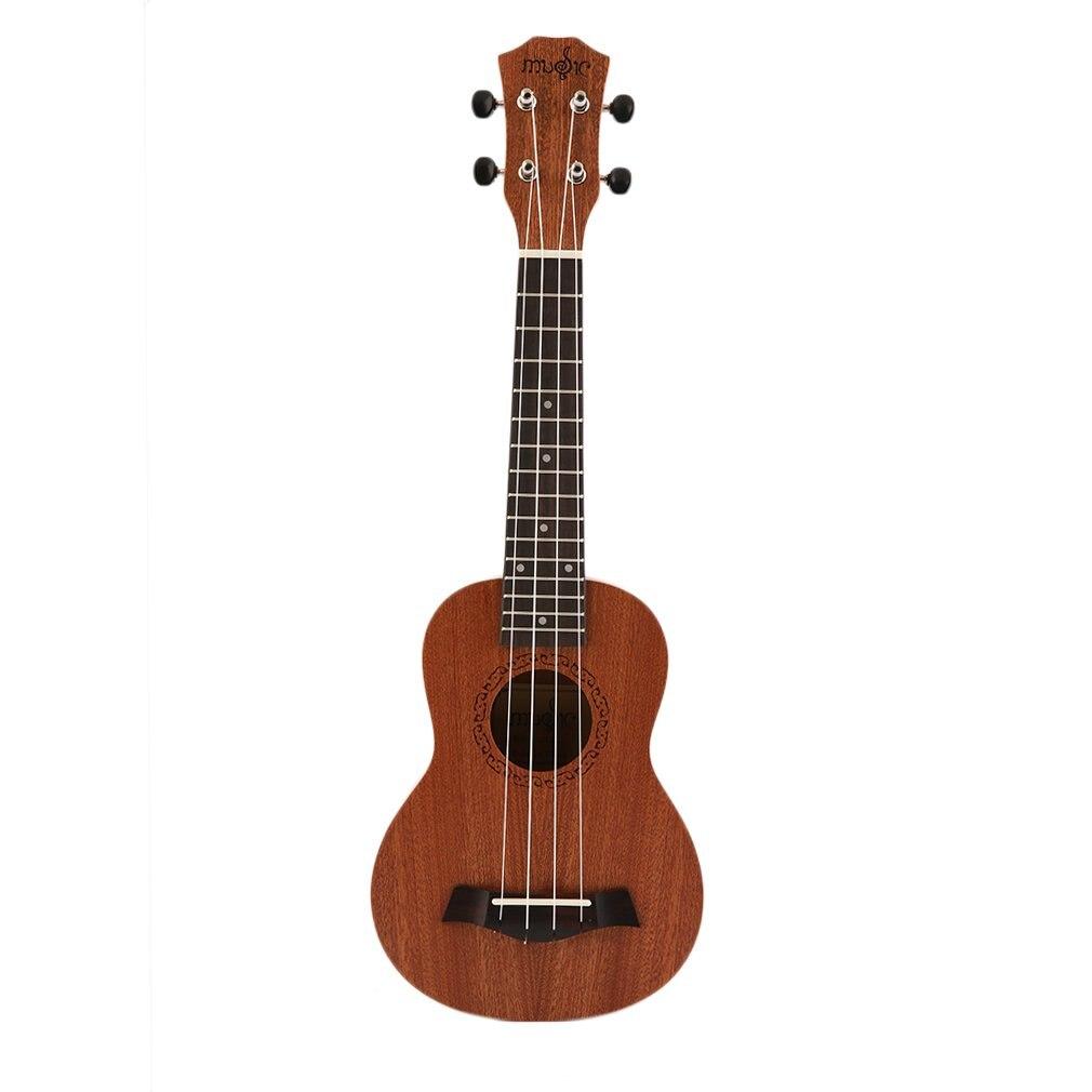 Professional Dolphin Pattern Soprano Ukulele Uke Hawaii Guitar Sapele 4 Strings Wood Ukulele Musical Instruments For Beginner - AKLOT