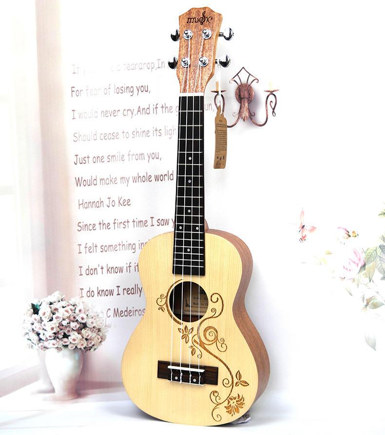 SevenAngel 23" Concert Ukulele 4 AQUILA Strings Hawaiian Mini Guitar Uku Acoustic Guitar Ukelele 12 Patterns guitarra send gifts - AKLOT