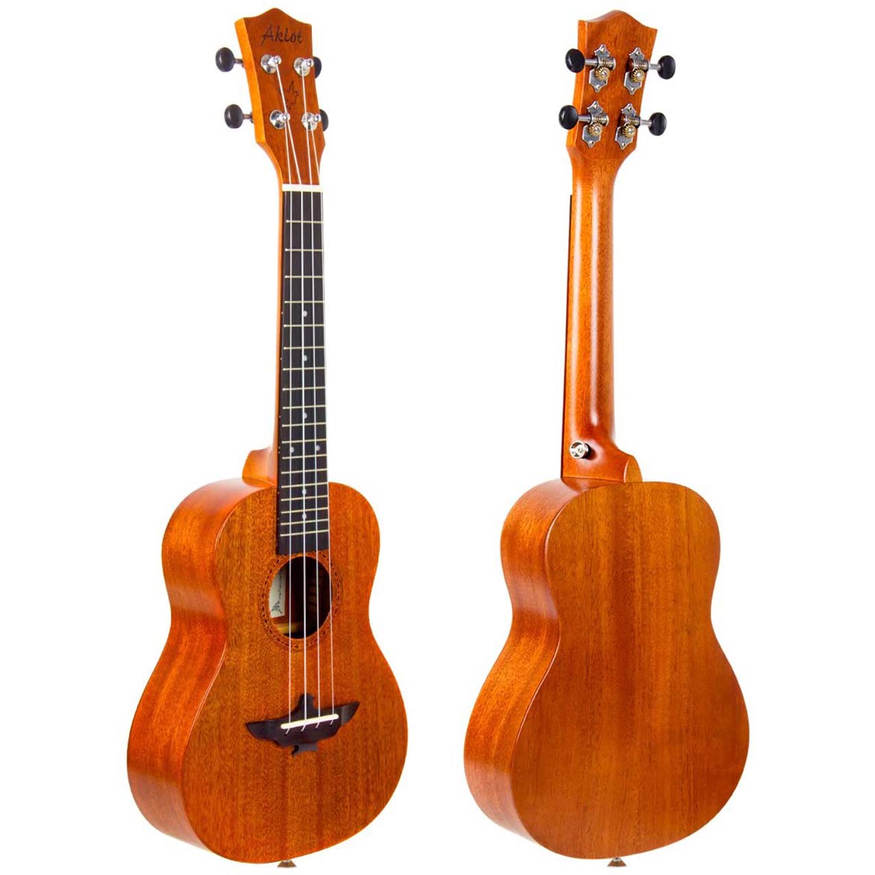 Soprano Ukulele 21 Inch Solid Mahogany Uke For Professional Player With Ukelele Beginner Kit ( Gig Bag, Picks, Tuner, Strap, String, Cleaning Cloth, Starter Manual ) - AKLOT