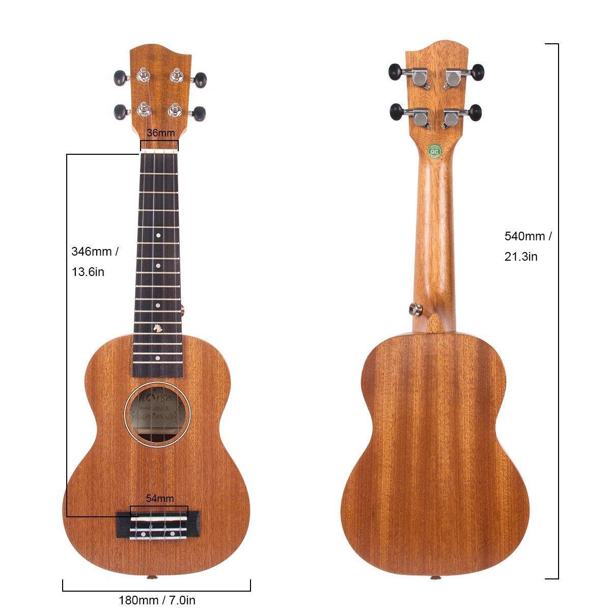 Soprano Ukulele Mahogany 21 inch Ukelele for Beginer with Gig Bag Tuner Strap String Capo Picks - AKLOT