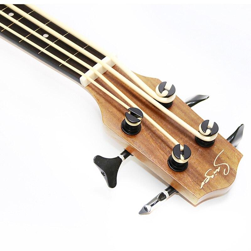 U Bass Ukulele Top Solid Acacia Fretless 30 Inches Electric Ubass Guitar 4 Strings Mini UKE Electro Guitars Pickup Sculpture - AKLOT