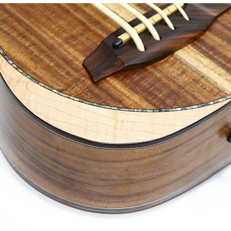 U Bass Ukulele Top Solid Acacia Fretless 30 Inches Electric Ubass Guitar 4 Strings Mini UKE Electro Guitars Pickup Sculpture - AKLOT